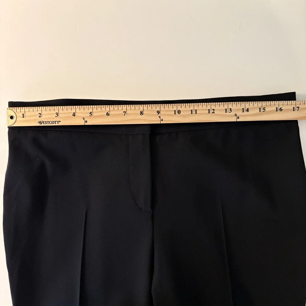 Akris Punto Pintuck Crease Stretch Knit Pants Black Size US 12 Minimalist Office